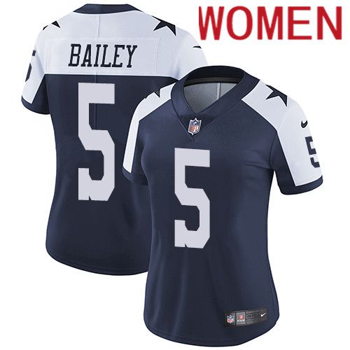 Women Dallas Cowboys #5 Dan Bailey Nike Navy Blue Throwback Limited NFL Jersey